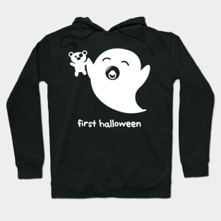 cute ghost – Baby Boo (white on black) Hoodie